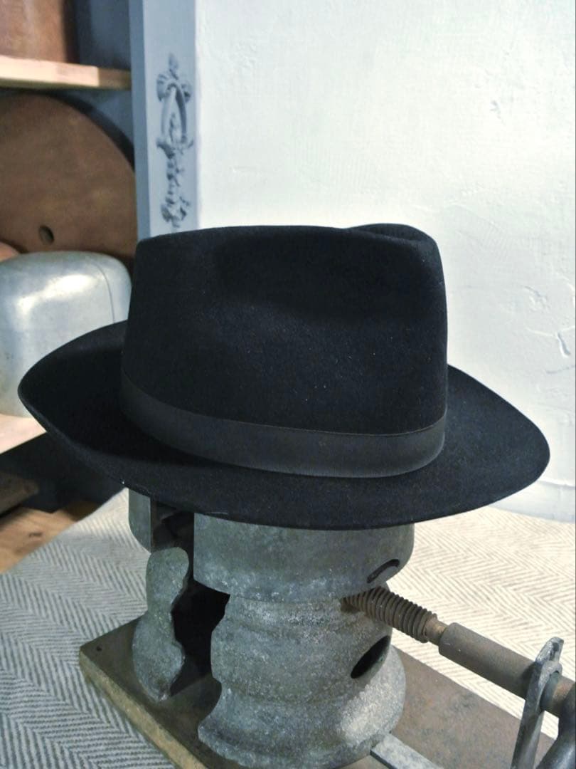 50s Vintage stetson Zephyr 1/4 58cm 黒