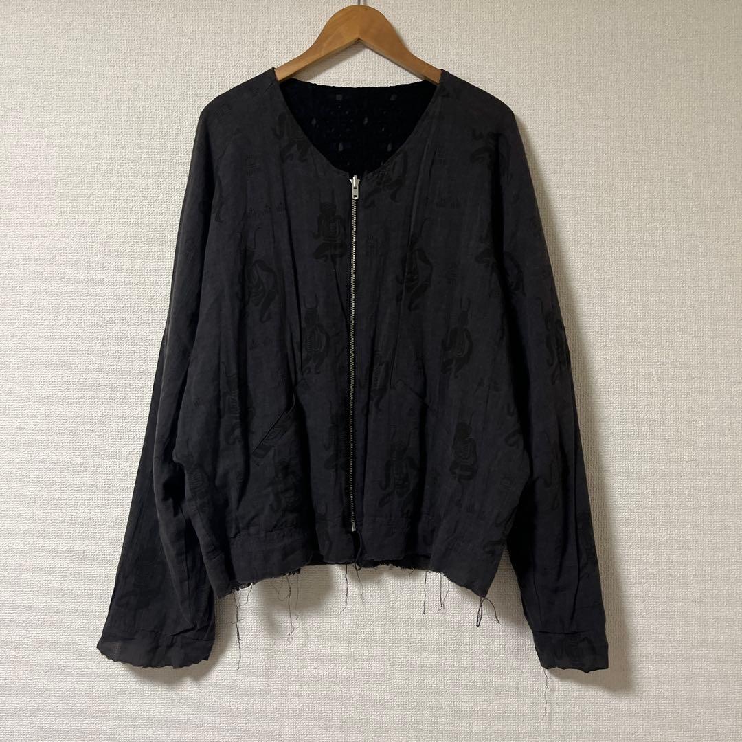 Sasquatchfabrix.魔除け レース リバーシブル ジャケット 黒XL
