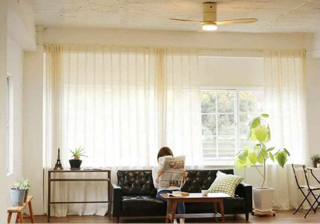 JAVALO ELF LED照明内蔵 天然木シーリングファン リモコン付