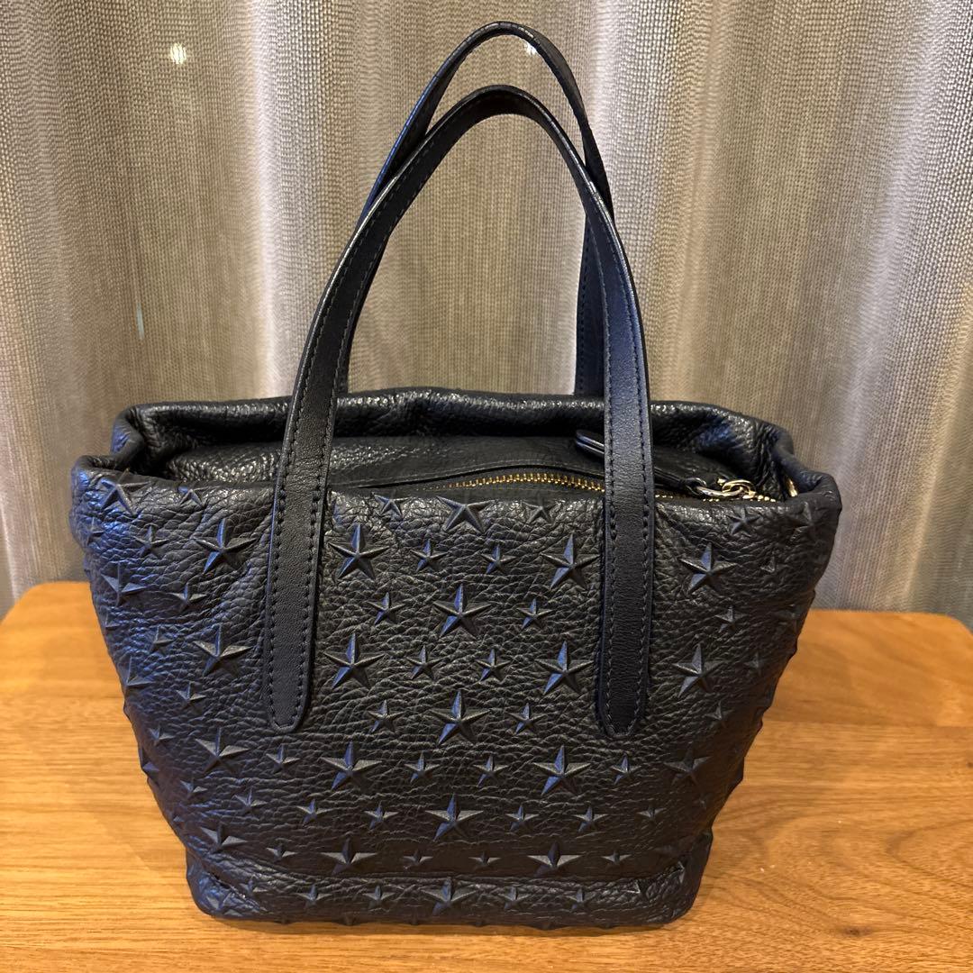 JIMMY CHOO ミニサラ　ブラックレザーハンドバッグ