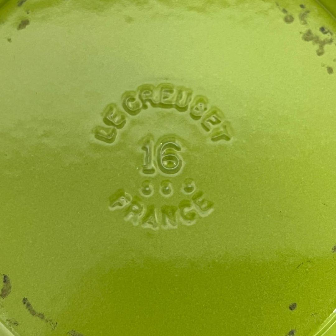 16cm 箱付き ル・クルーゼ ココット ロンド 両手鍋 グリーン