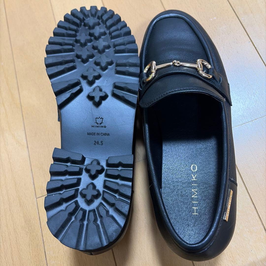HIMIKO 卑弥呼ブラック厚底ローファー24.５センチ