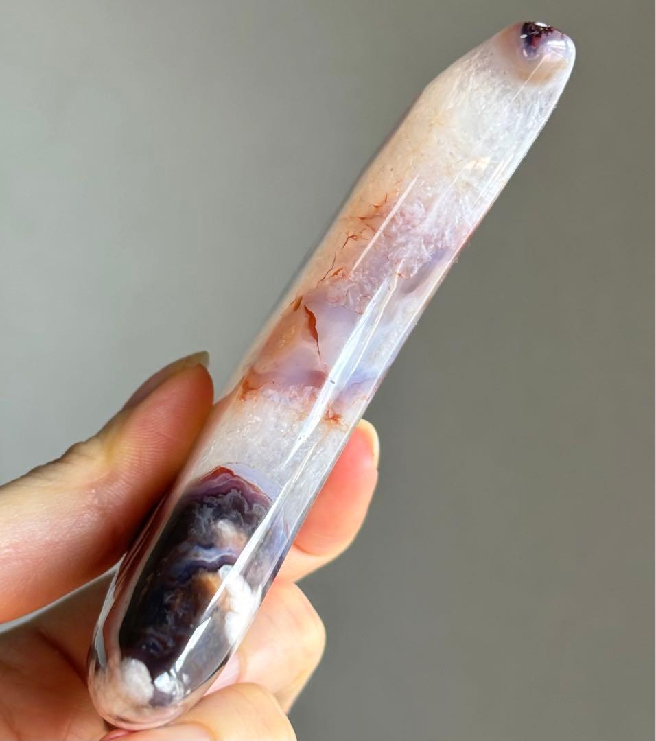 高品質　ブルーフラワーアゲート　ブルー桜瑪瑙　BIG月　ムーン