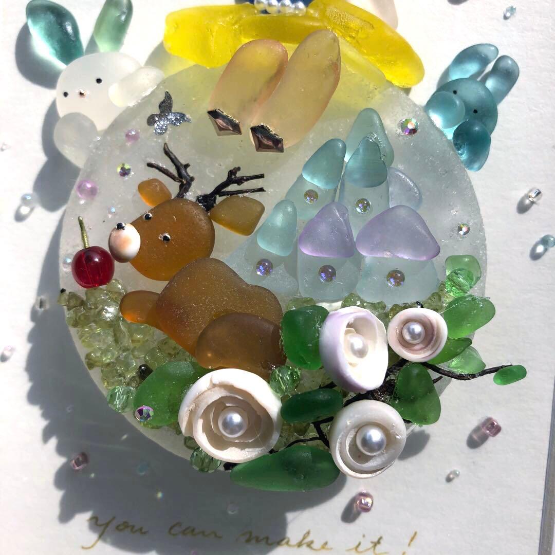 シーグラスアート ⭐️ ヒーリング 森のプリンセス キャッスル