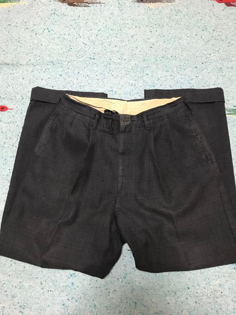 50s スペシャル 絣柄 レーヨン ギャバジン スラックス ブラック 黒 グレー