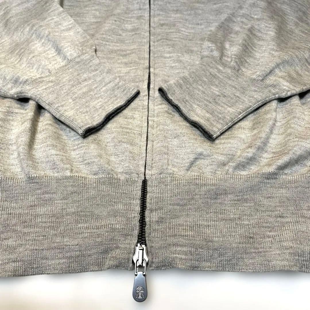 ②ブルネロクチネリ カシミヤシルク ダブルジップカーディガン ドライバーズニット