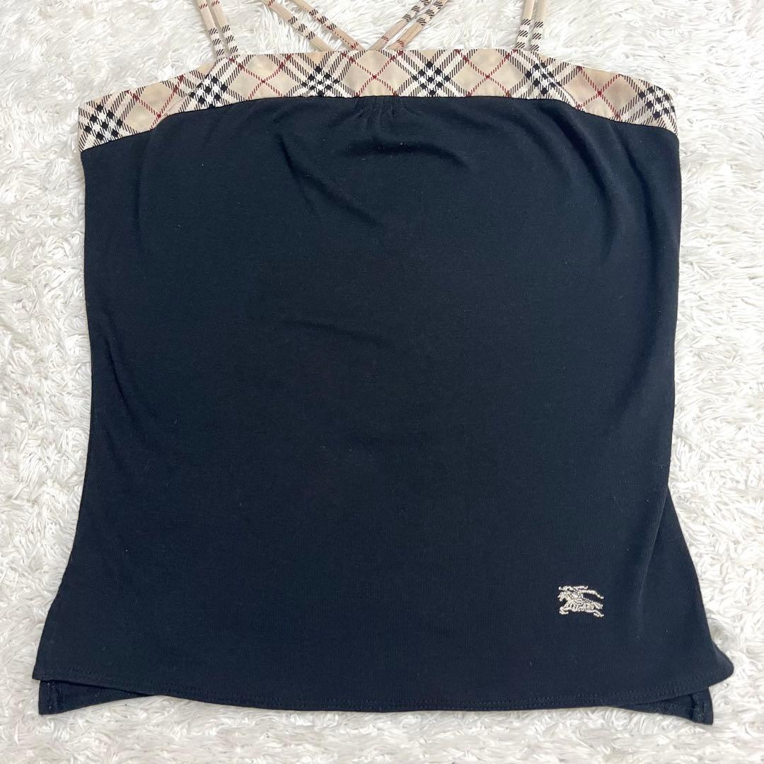 ✨大人気✨ バーバリーブルーレーベル 定番ノバチェック キャミ ブラック