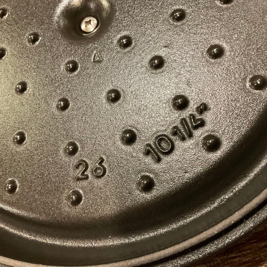 極美品！26cm 浅型 ストウブ ピコ ココットラウンド シャロー グレー