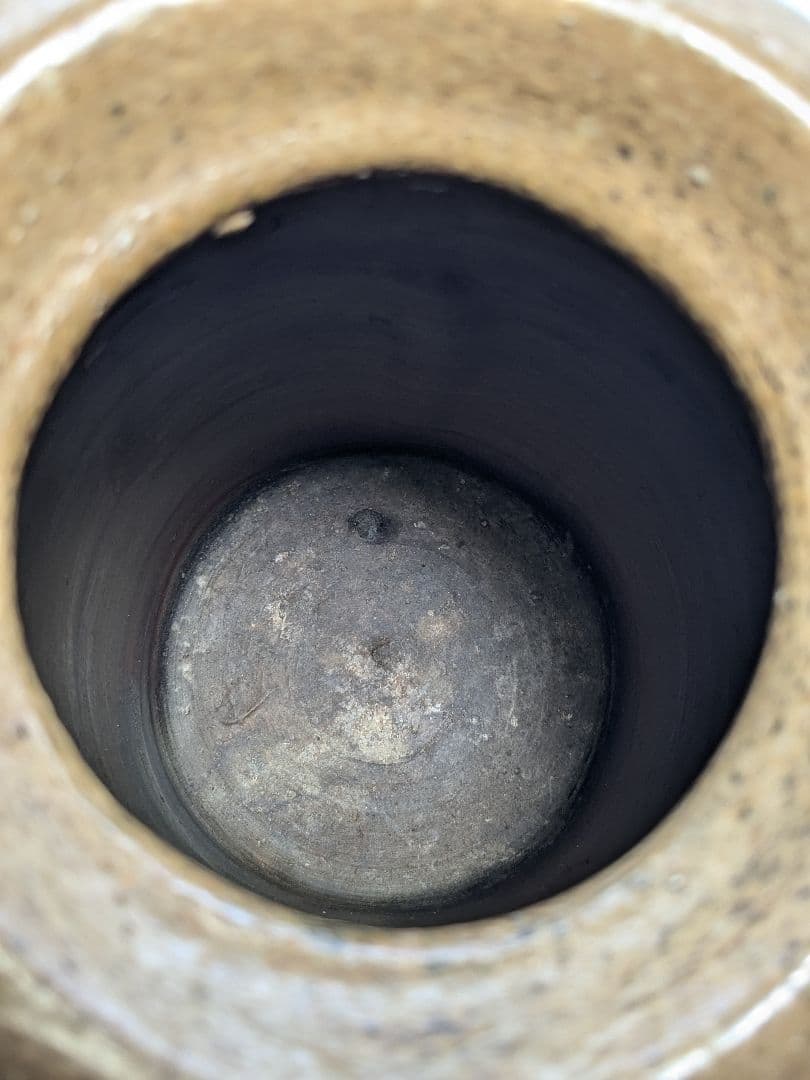 伝統工芸士 乗松俊行 備前焼 耳付矢筈口花入 花瓶 花器 フラワーベース 置物