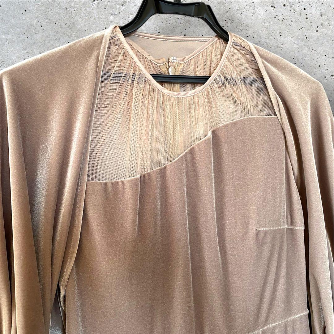 AMERI （アメリ） 2WAY CURVE VELOURS DRESS