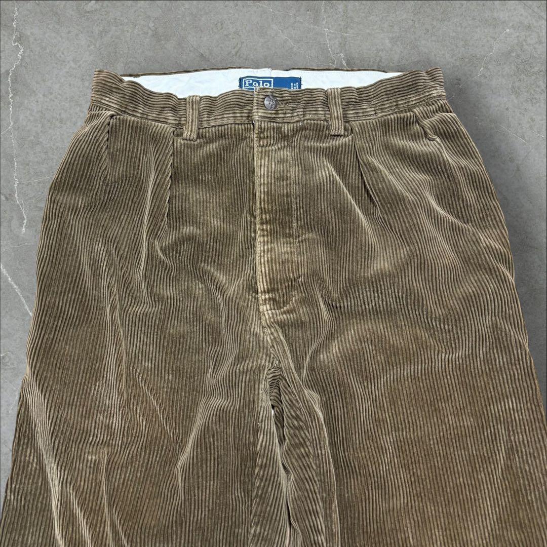 90sPolobyRalphLaurenラルフローレンコーデュロイパンツ太畝