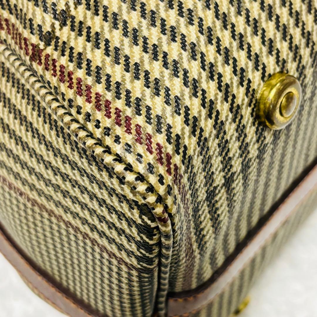 希少 ポロ ラルフローレン レザー ボストンバッグ 千鳥柄 2way 大容量