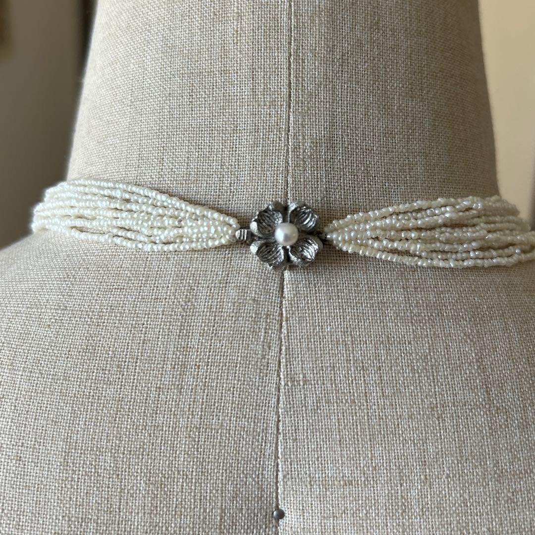あこや本真珠　極芥子10連ロングネックレス　　砂芥子