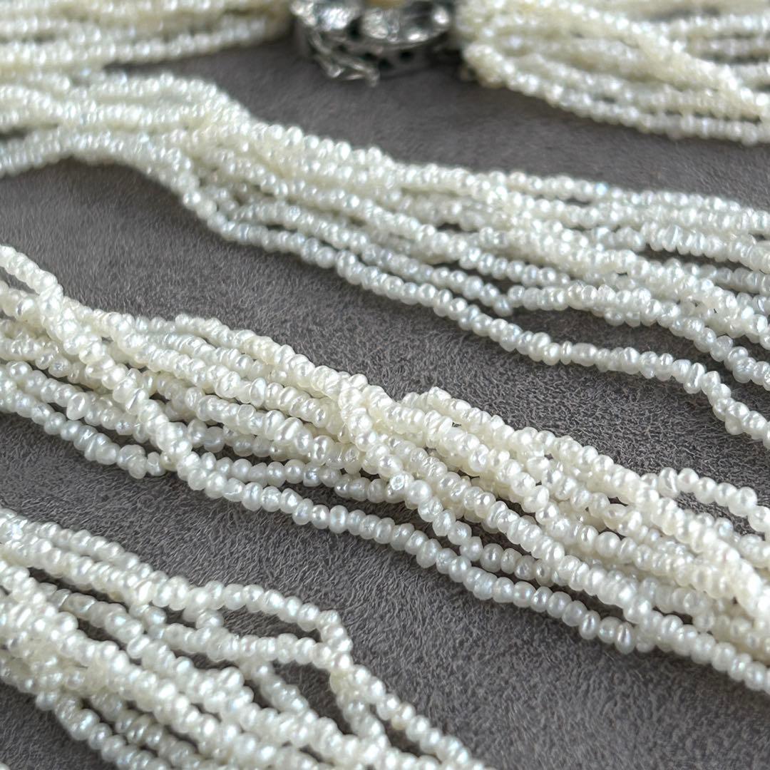 あこや本真珠　極芥子10連ロングネックレス　　砂芥子