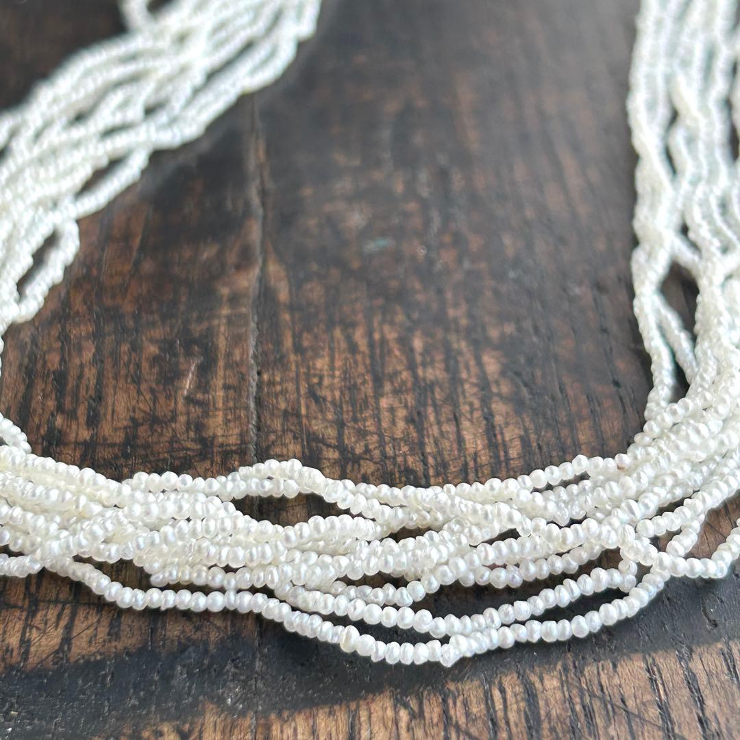 あこや本真珠　極芥子10連ロングネックレス　　砂芥子