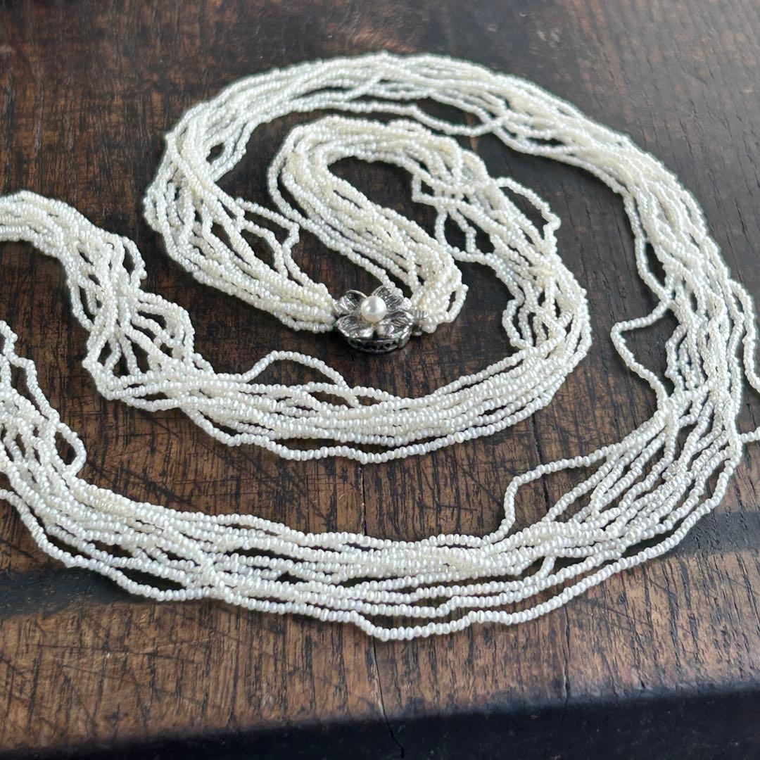 あこや本真珠　極芥子10連ロングネックレス　　砂芥子