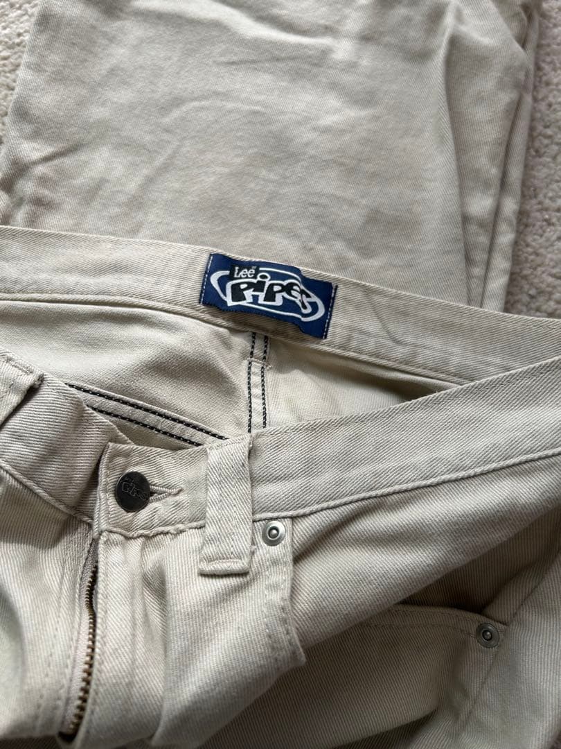 復刻 Lee pipes デニム ワークパンツ チノパン ベージュ バギー