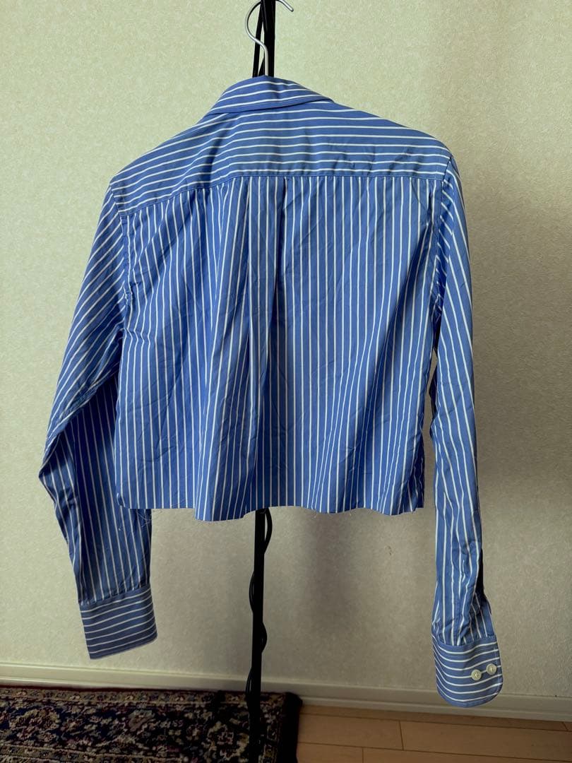 トップス CROPPED SHIRT CLASSIC STRIPE hommegirls