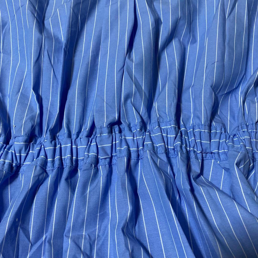 青と白のストライプ ワンピース