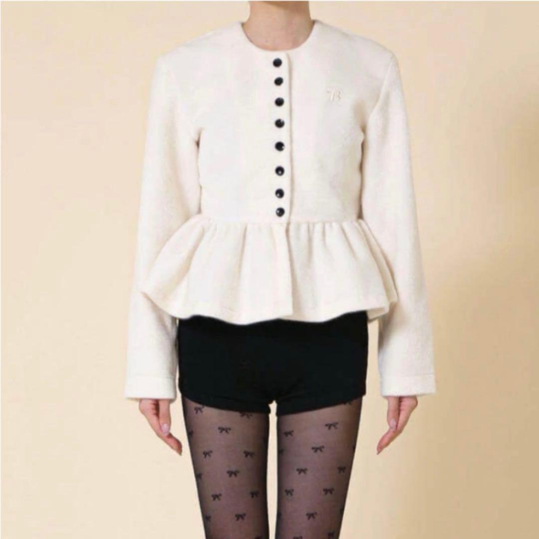 Bibiy. ビビィ ペプラムカーディガン ホワイト