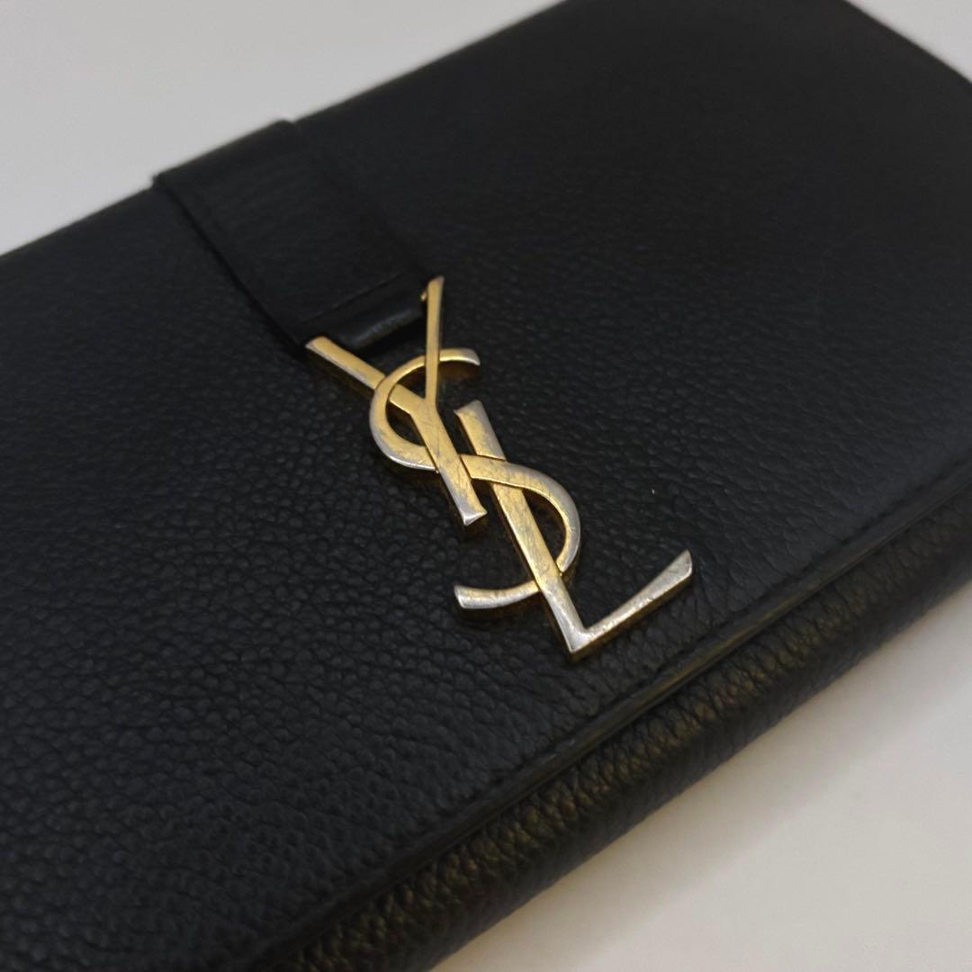 SAINT LAURENT サンローラン　フラップウォレット　長財布　レザー