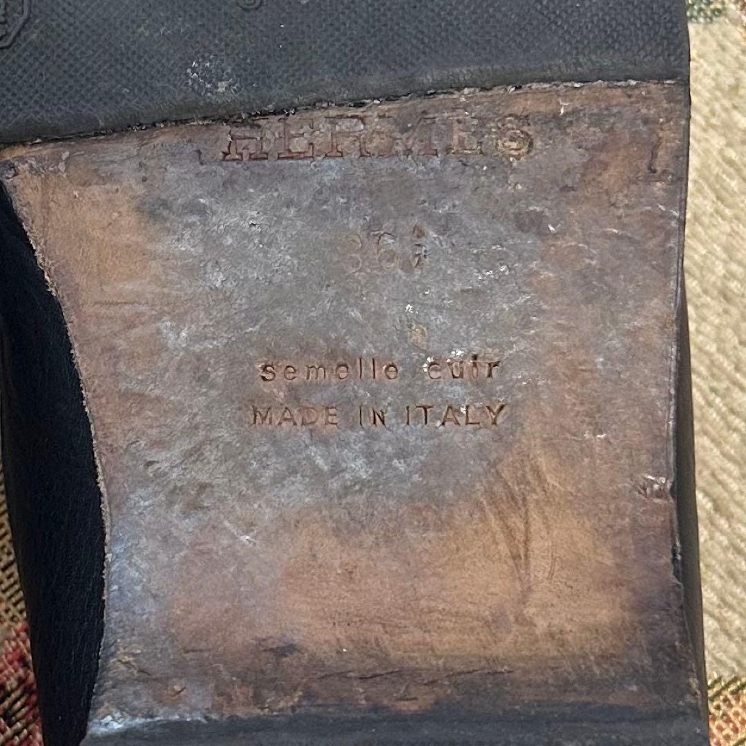 hana様向け　HERMES ローファー　H金具　ブラック　36 1/2