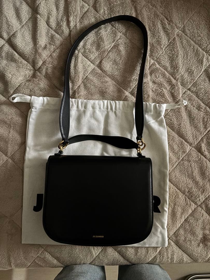 JIL SANDER 黒 ハンドバッグ 保存袋付き
