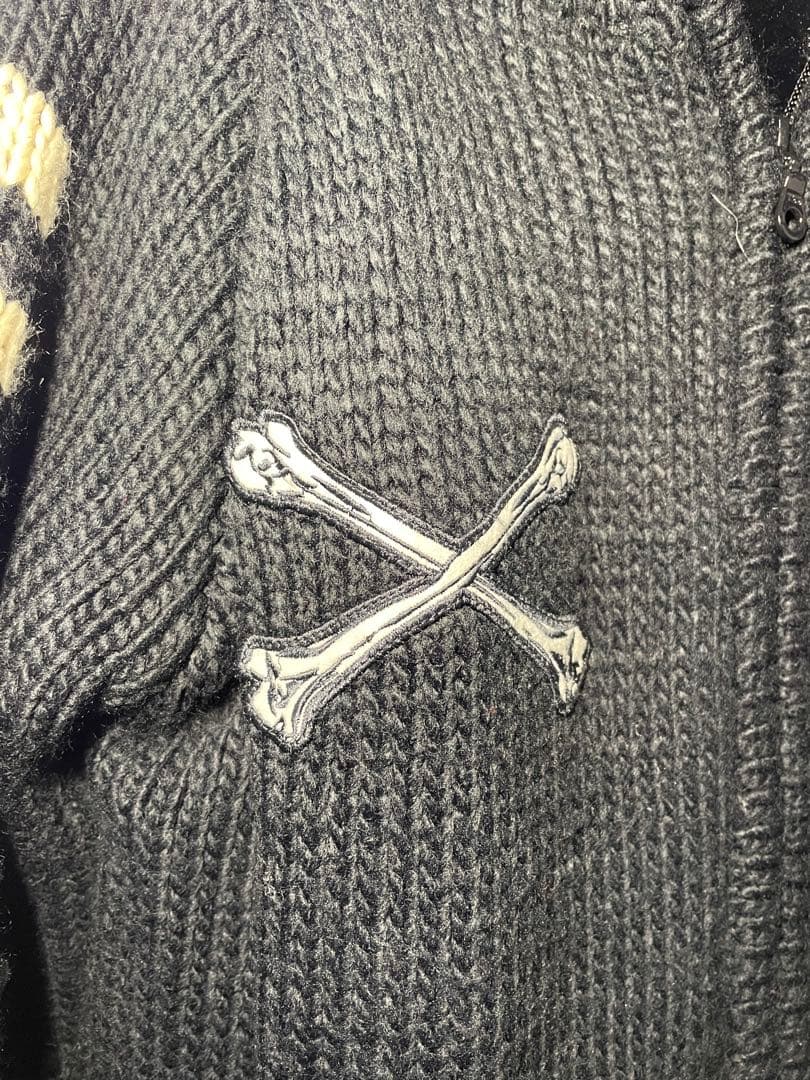 VANSON スカルデザイン ニットセーター