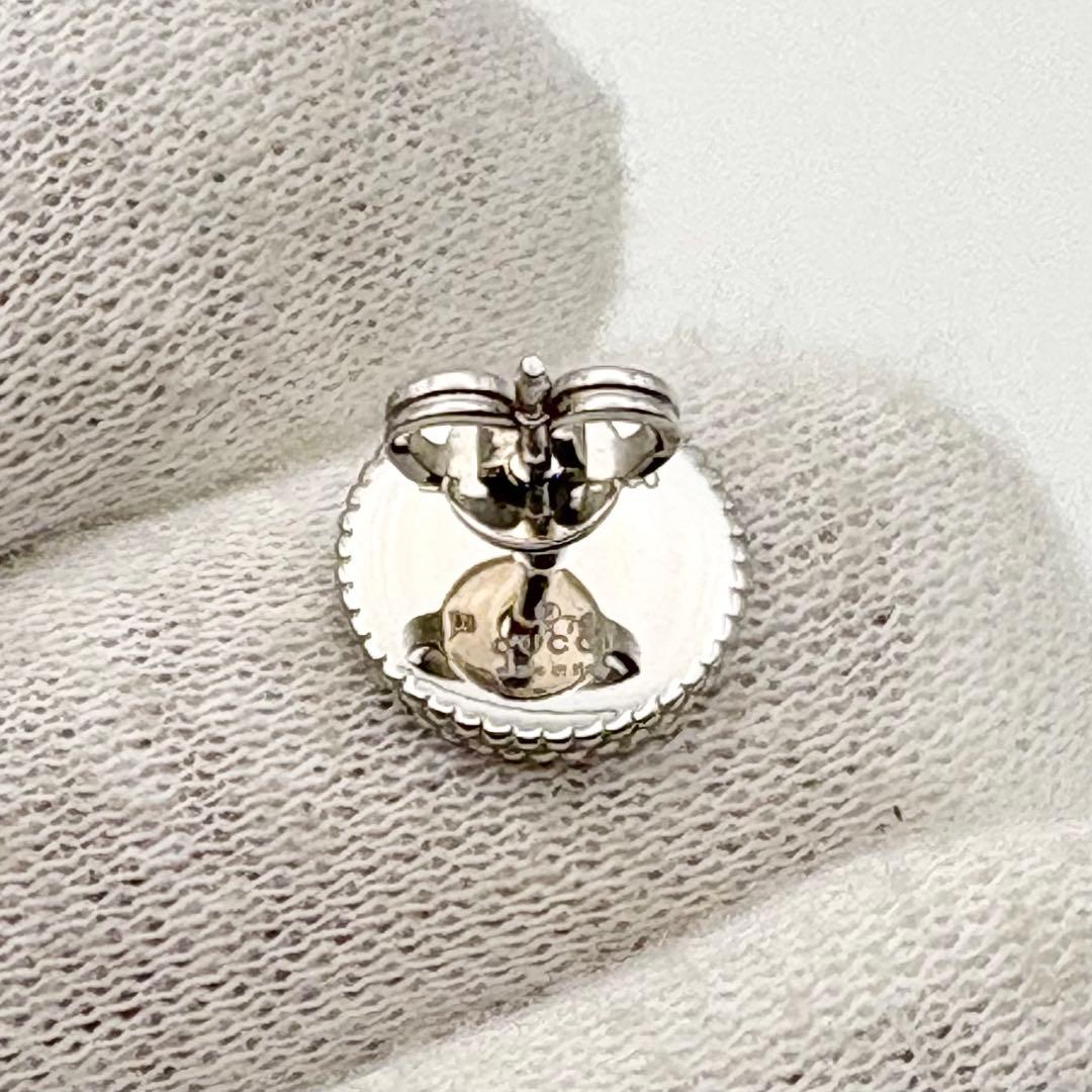 新品 グッチ ピアス アイコンブルーム K18 ホワイトゴールド 片耳 正規品