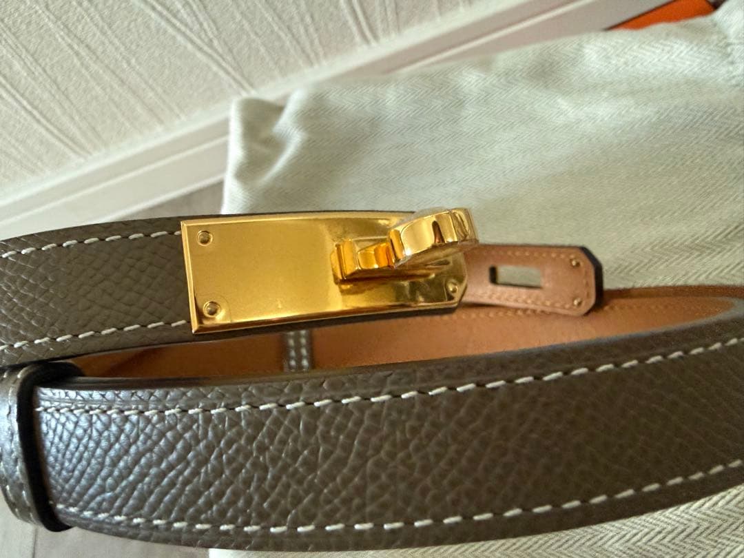 HERMES ケリーベルト エトゥープゴールド　W刻印