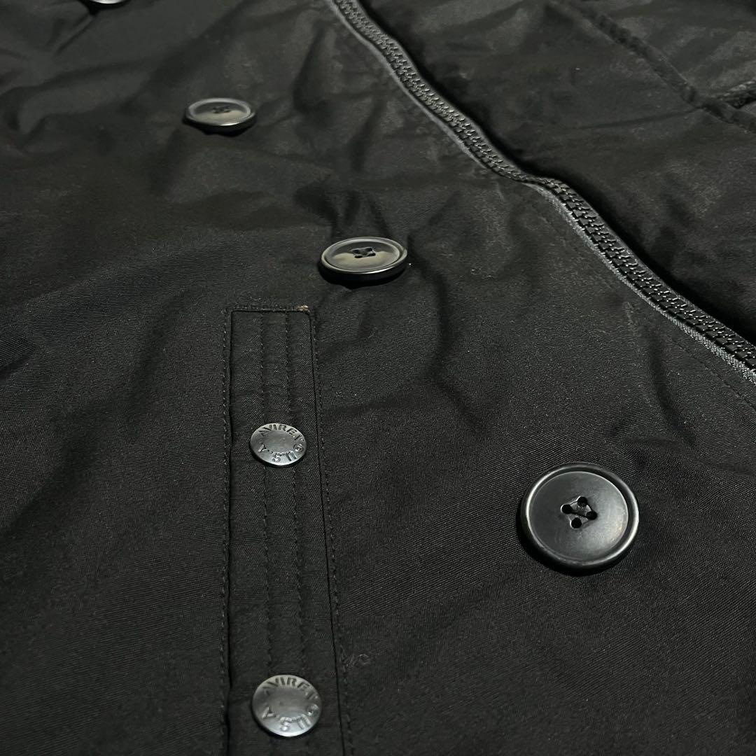 【美品】AVIREX ブラック Lサイズ フード付き 冬物 人気