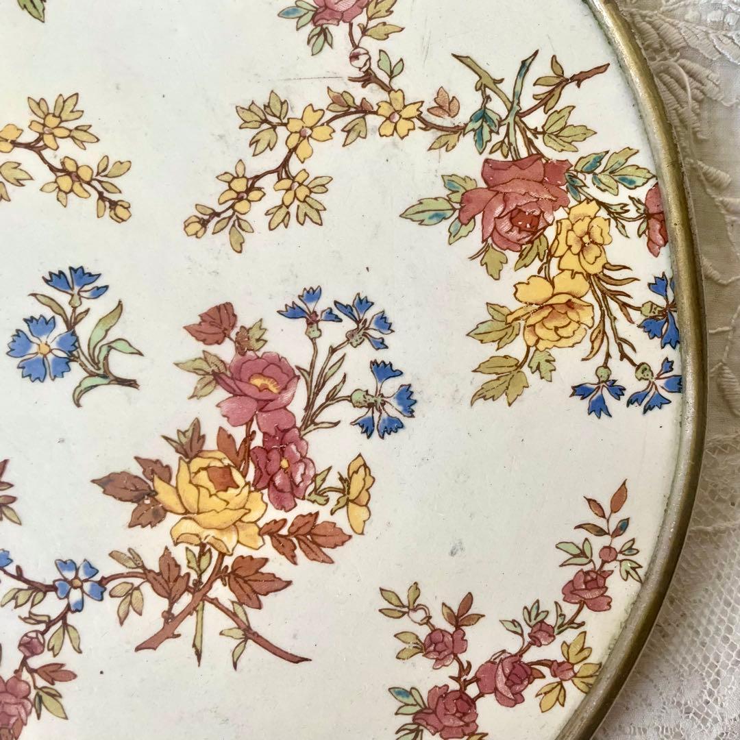 サルグミンヌ　ルイ15世　トリベット　陶板ラウンドプレート　フランスアンティーク