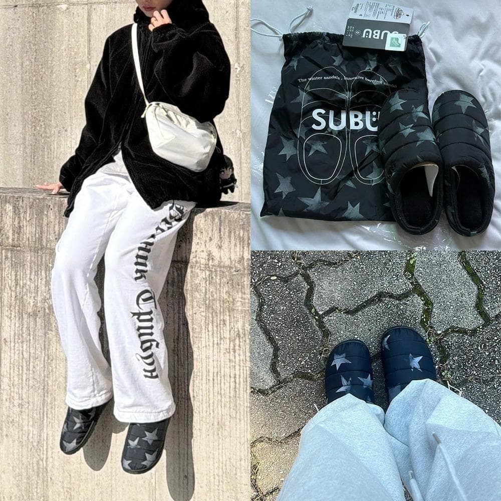 韓国限定 SUBU ダウン スリッパ 　サンダル スター 星 Star