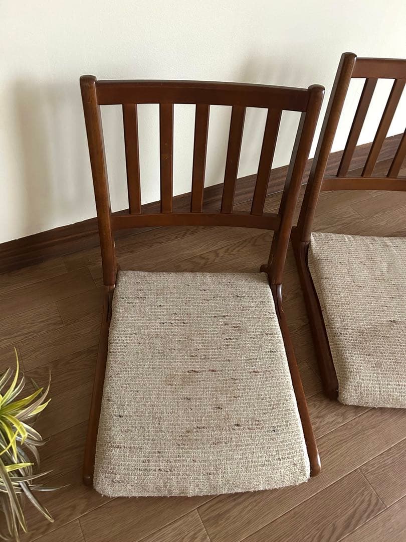 木製　折り畳み座椅子　ローチェア　和室　2脚セット