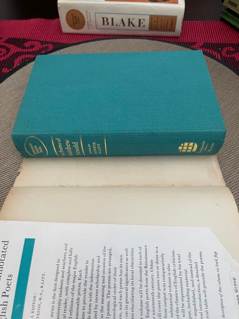 洋書 The Poems of Matthew Arnold ANNOTATED