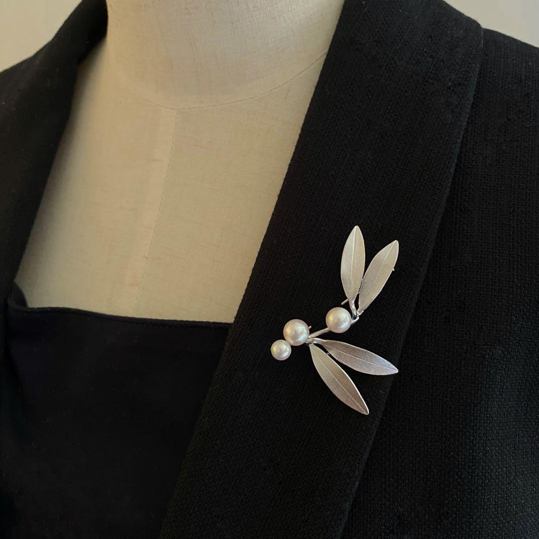 【新品】あこや真珠 艶々のテリ SILVERブローチ 卒業式 入学式