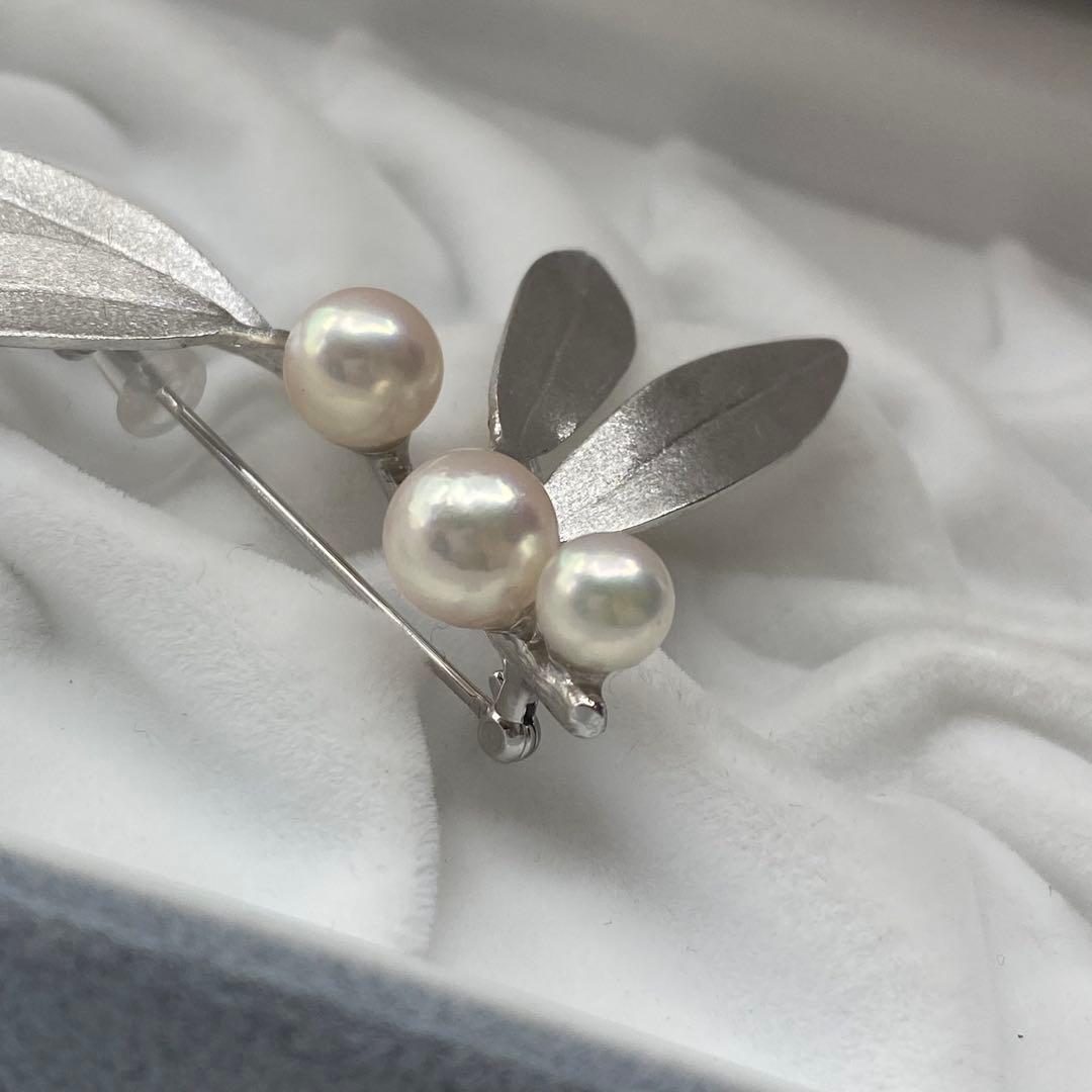 【新品】あこや真珠 艶々のテリ SILVERブローチ 卒業式 入学式