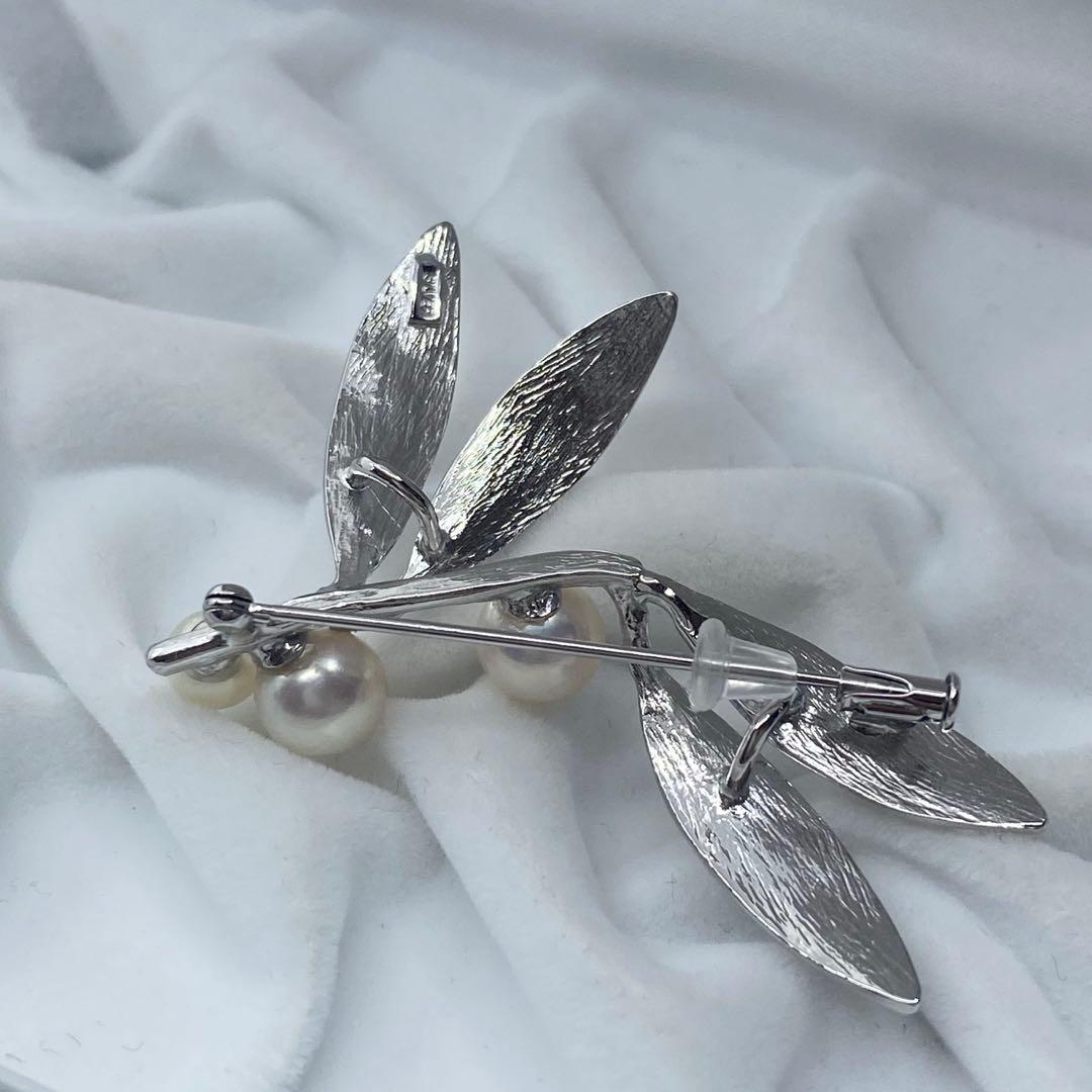 【新品】あこや真珠 艶々のテリ SILVERブローチ 卒業式 入学式