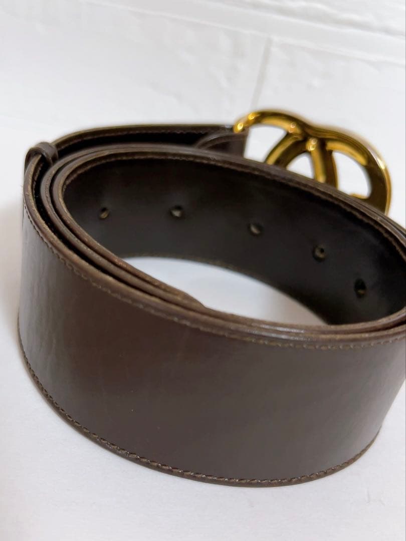 グッチ　GUCCI ベルト　ブラウン　GGバックル 75