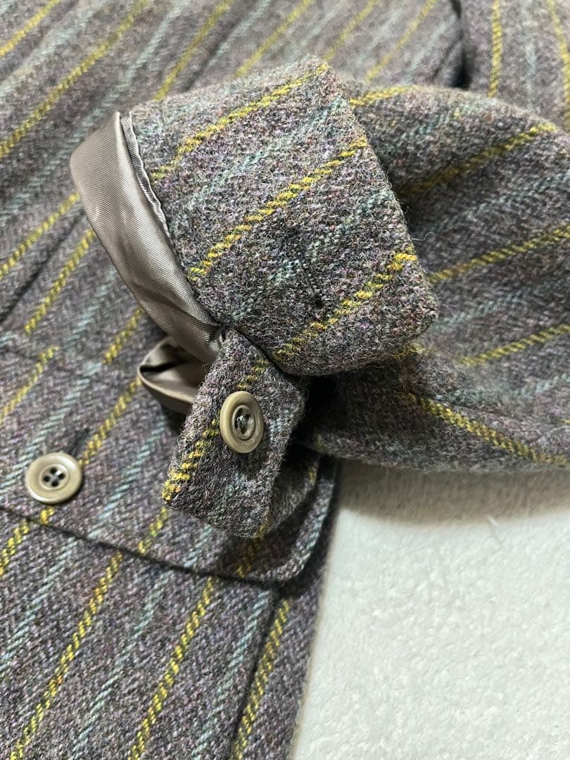 dris van noten ヘリンボーン　テーラードジャケット　48 パープル