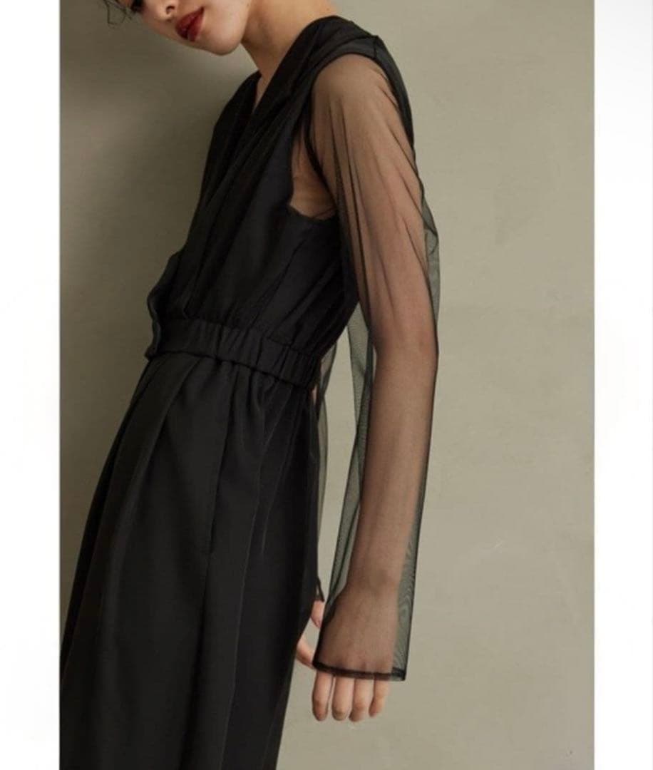 美品 niana ニアナ スタンドアウトカラーオールインパンツ パンツドレス S