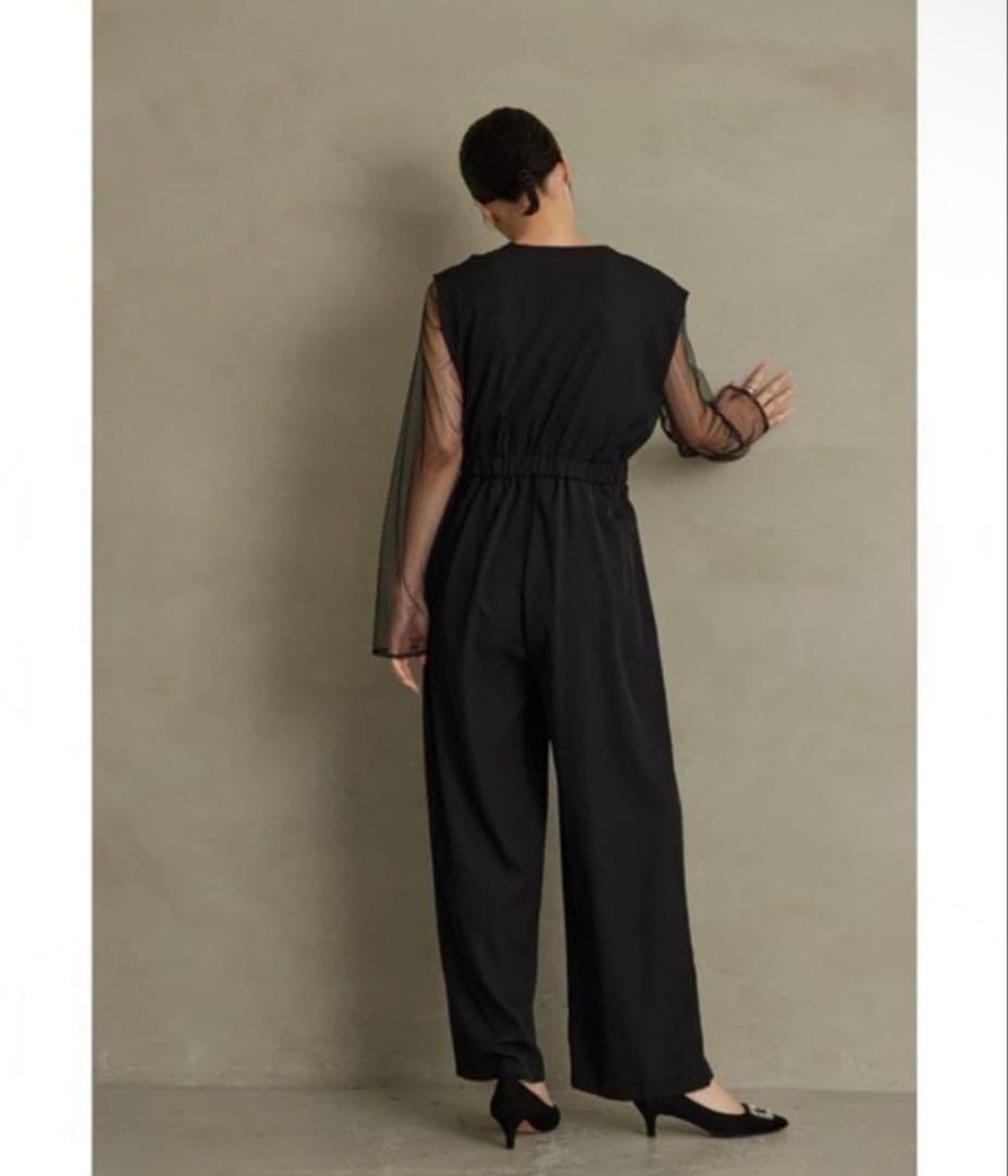 美品 niana ニアナ スタンドアウトカラーオールインパンツ パンツドレス S