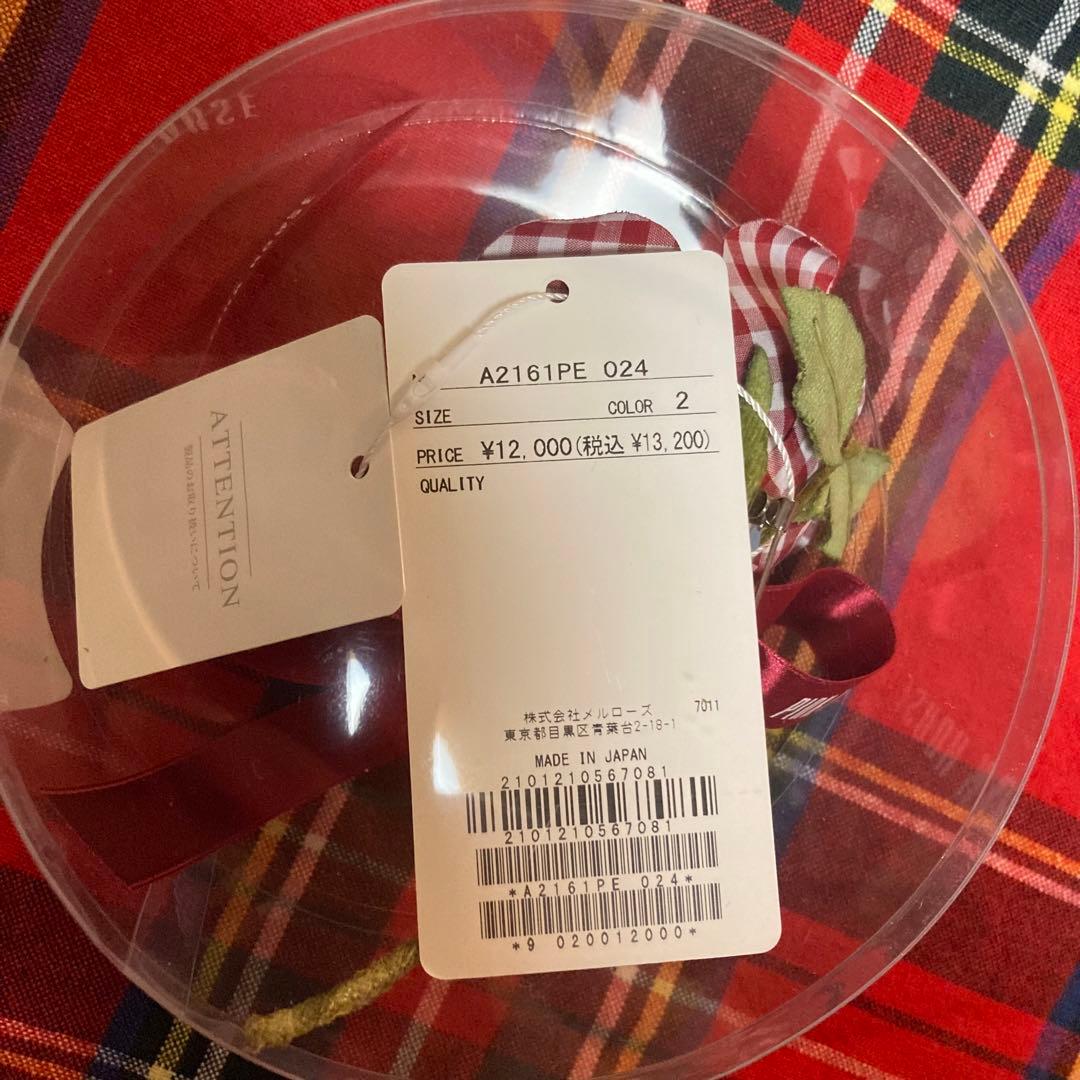 ピンクハウス　ギンガムチェックローズコサージュ　新品未使用　pinkhouse