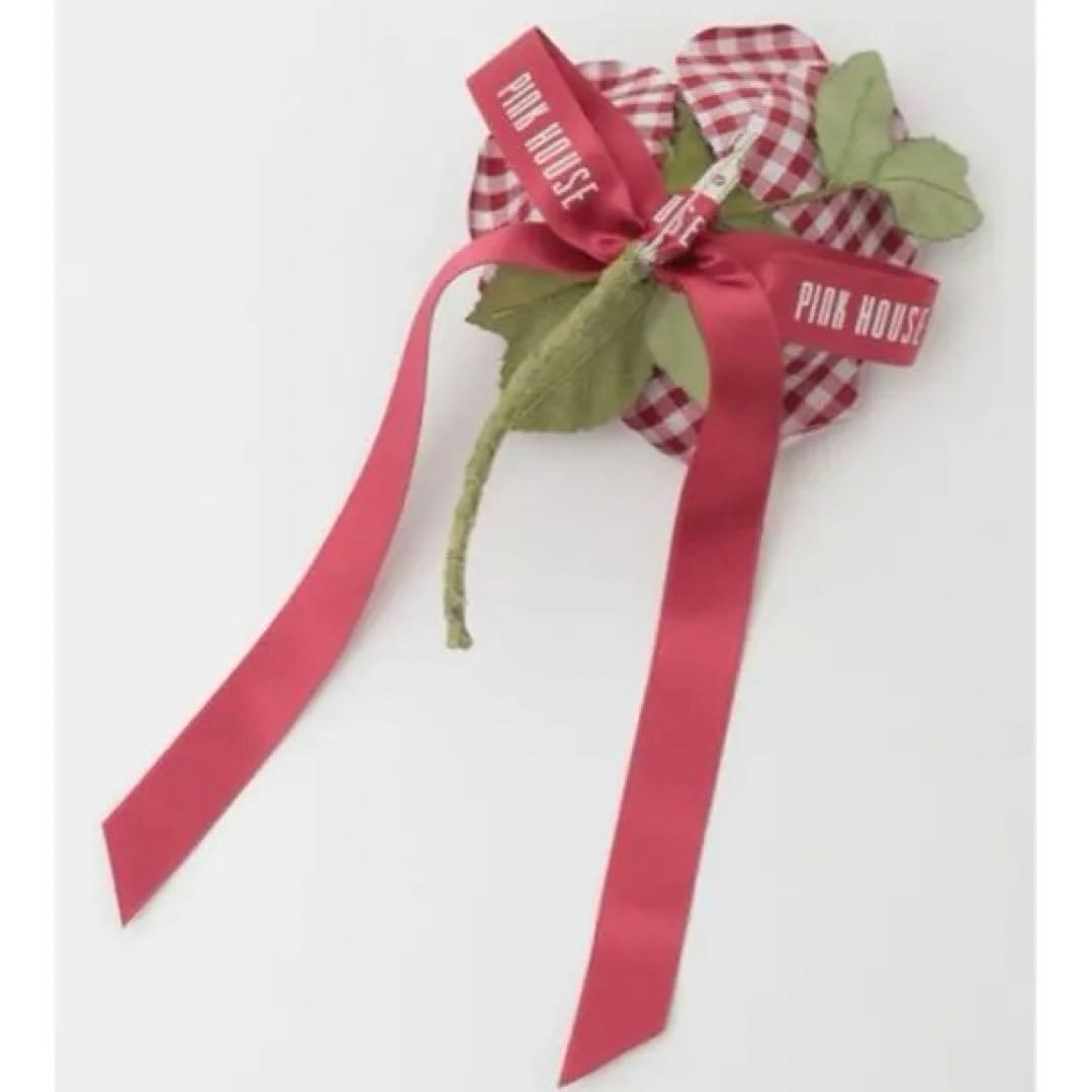 ピンクハウス　ギンガムチェックローズコサージュ　新品未使用　pinkhouse