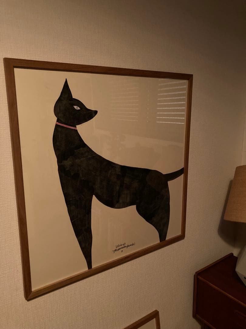 山口一郎　原画　黒猫 68×68cm