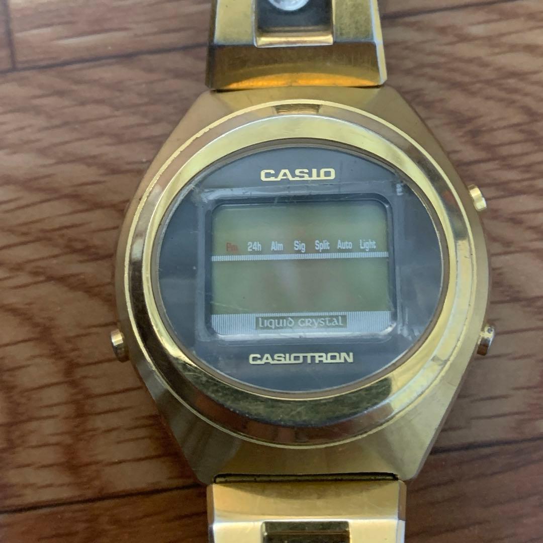 【ジャンク、現状不動】CASIO Casiotron ゴールド腕時計