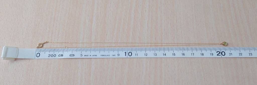 未使用　ツツミ　ペリドット　しずく型　ネックレス　K10　イエローゴールド