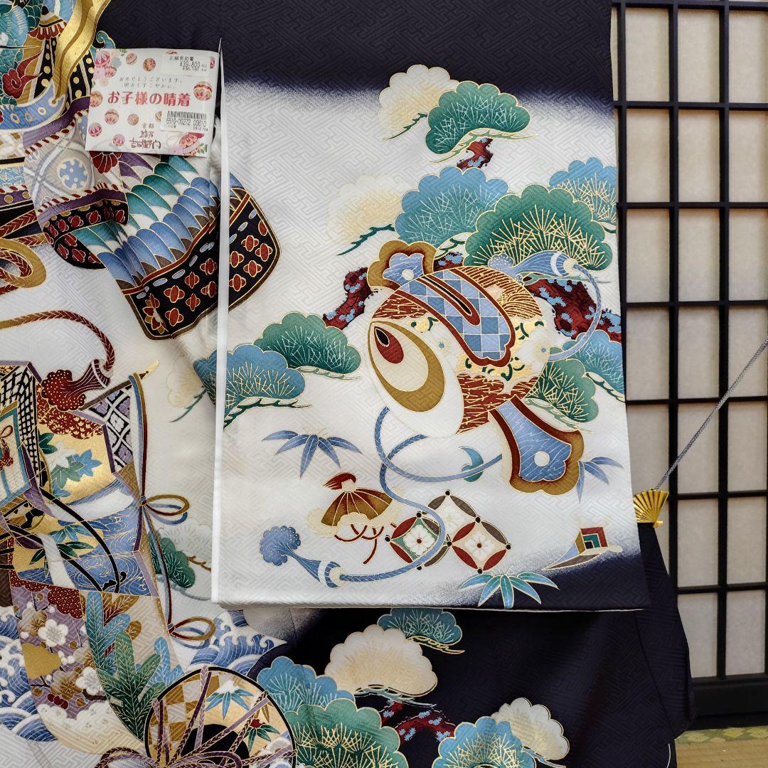 おしゃれで粋な男のお子さま宮参り山着物在庫処分013