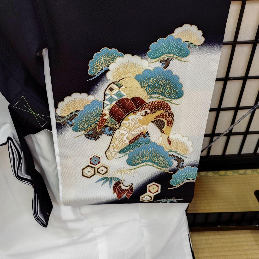 おしゃれで粋な男のお子さま宮参り山着物在庫処分013