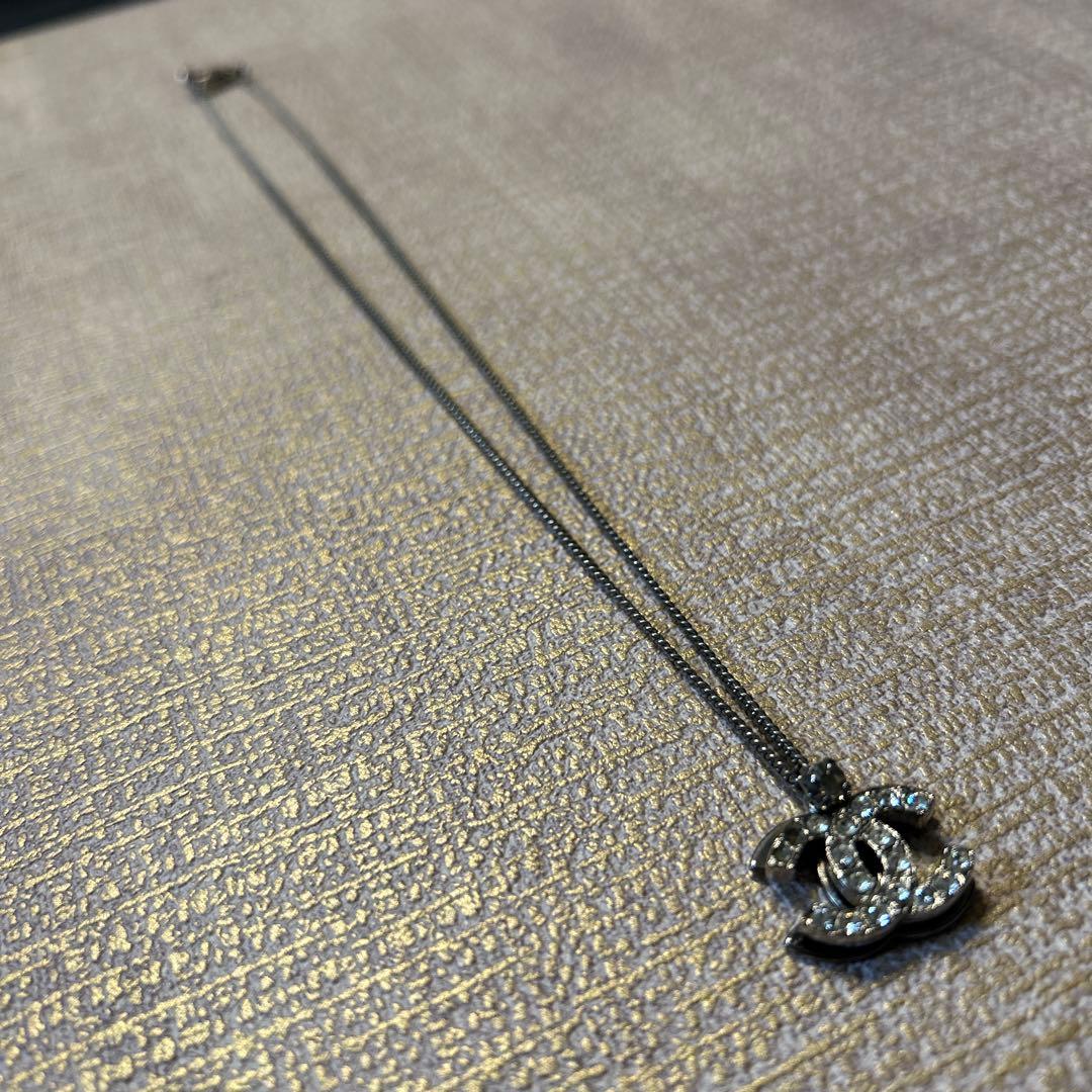 美品！CHANEL シルバー ダブルCロゴ ネックレス